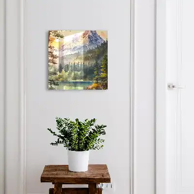 Paysage montagneux avec lacs et forêts