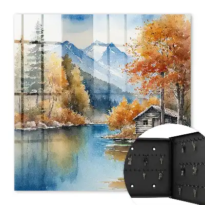 Paysage de montagne en automne avec rivière