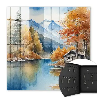 Paysage de montagne en automne avec rivière