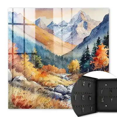 Montagnes d'automne avec des arbres