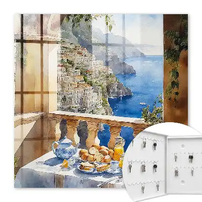 Petit-déjeuner sur la terrasse au bord de la mer