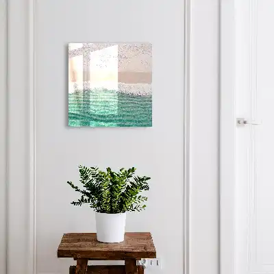 Plage d'été avec sable et vagues