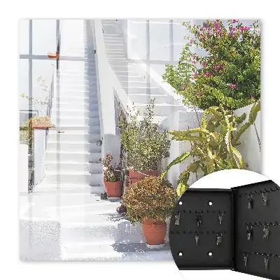 Escalier décoratif avec plantes en pot
