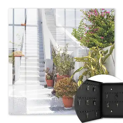Escalier décoratif avec plantes en pot