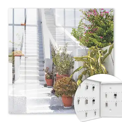 Escalier décoratif avec plantes en pot
