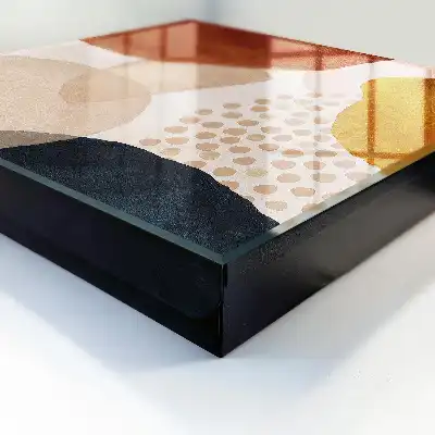Tableau à motifs de taches abstraites aux teintes chaudes
