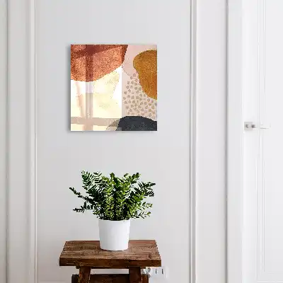 Tableau à motifs de taches abstraites aux teintes chaudes