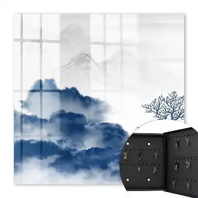 Montagnes mystérieuses et nuages bleus