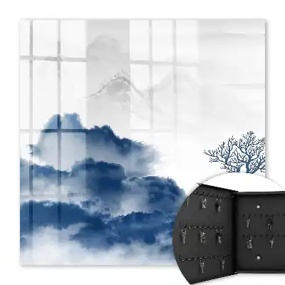 Montagnes mystérieuses et nuages bleus