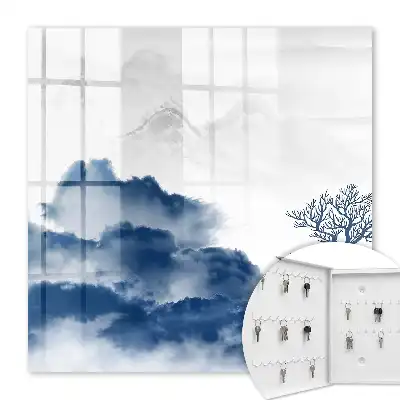 Montagnes mystérieuses et nuages bleus