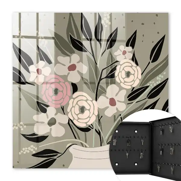 Composition florale sur fond pastel