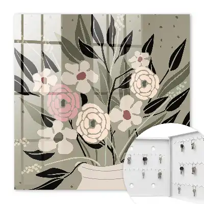 Composition florale sur fond pastel