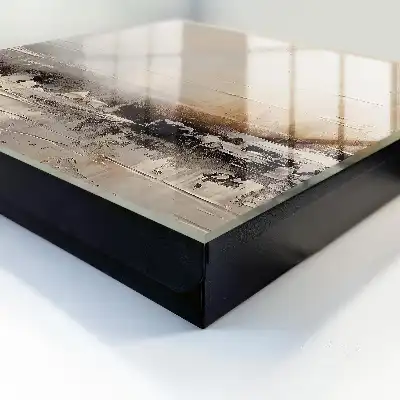 Peinture abstraite de paysage aux lignes horizontales