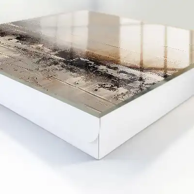Peinture abstraite de paysage aux lignes horizontales