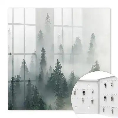 Forêt brumeuse dans le brouillard matinal