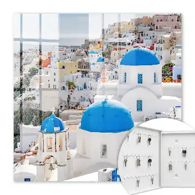 Tableau Vues grecques avec dômes bleus