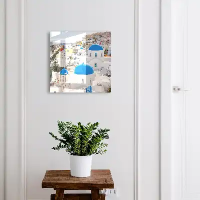 Tableau Vues grecques avec dômes bleus