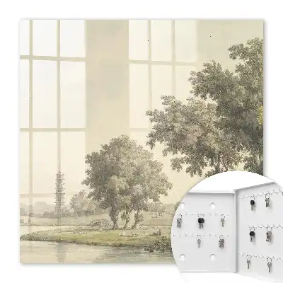 Parc avec une pagode et des arbres