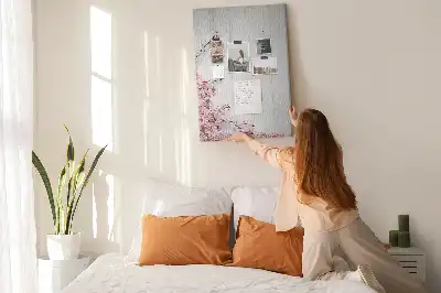 Image tableau en liège Motif floral sur bois