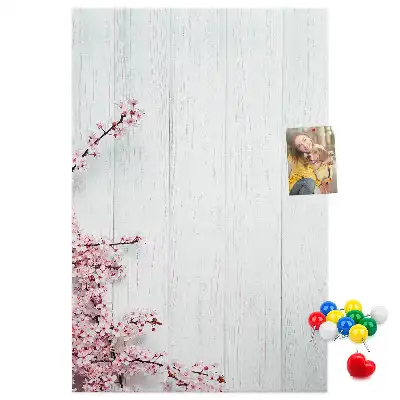 Image tableau en liège Motif floral sur bois