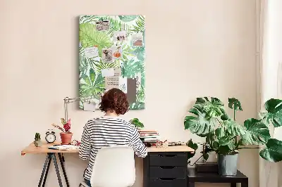 Tableau affichage liège Aquarelle de feuilles de forêt