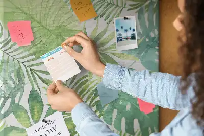 Tableau affichage liège Aquarelle de feuilles de forêt