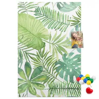 Tableau affichage liège Aquarelle de feuilles de forêt