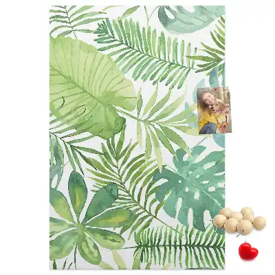 Tableau affichage liège Aquarelle de feuilles de forêt
