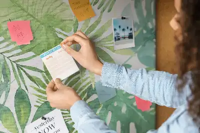 Tableau affichage liège Aquarelle de feuilles de forêt