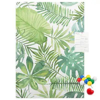 Tableau affichage liège Aquarelle de feuilles de forêt