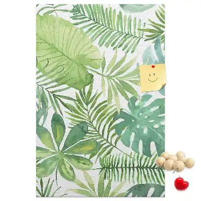 Tableau affichage liège Aquarelle de feuilles de forêt
