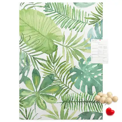 Tableau affichage liège Aquarelle de feuilles de forêt