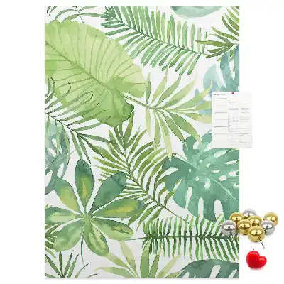 Tableau affichage liège Aquarelle de feuilles de forêt