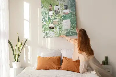 Tableau affichage liège Aquarelle de feuilles de forêt