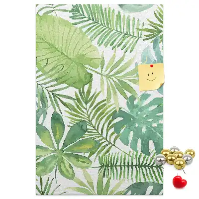 Tableau affichage liège Aquarelle de feuilles de forêt