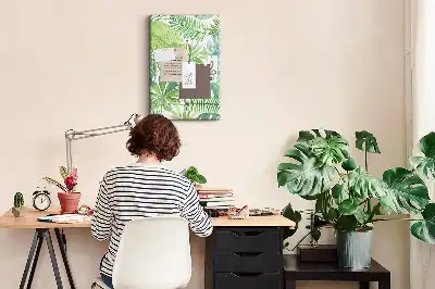 Tableau affichage liège Aquarelle de feuilles de forêt
