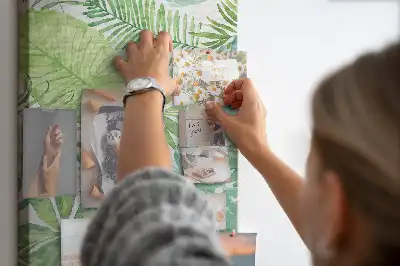 Tableau affichage liège Aquarelle de feuilles de forêt