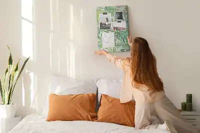 Tableau affichage liège Aquarelle de feuilles de forêt
