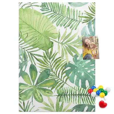 Tableau affichage liège Aquarelle de feuilles de forêt