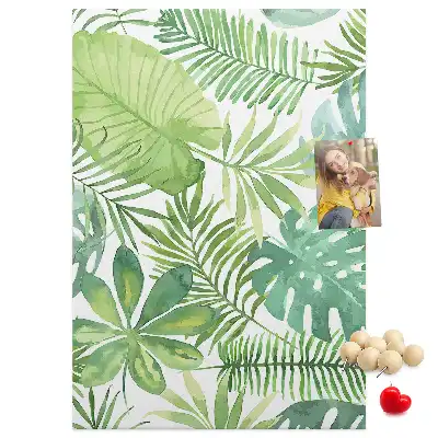Tableau affichage liège Aquarelle de feuilles de forêt