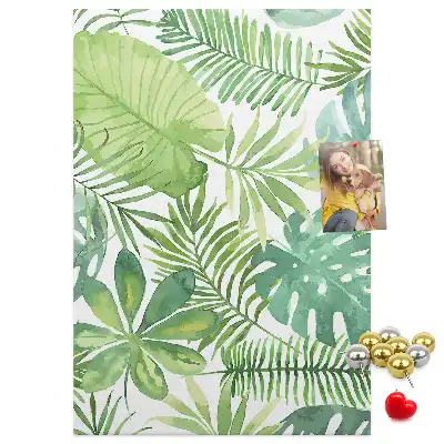 Tableau affichage liège Aquarelle de feuilles de forêt