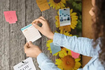 Tableau affichage liège Tournesols sur fond de bois
