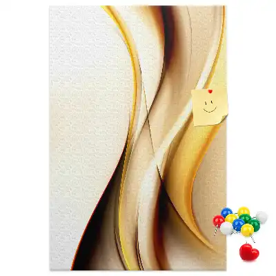 Tableau affichage liège Abstraction avec une vague dorée