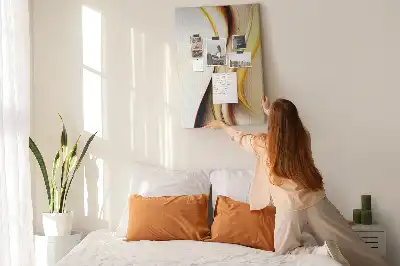 Tableau affichage liège Abstraction avec une vague dorée