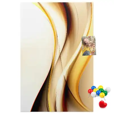 Tableau affichage liège Abstraction avec une vague dorée