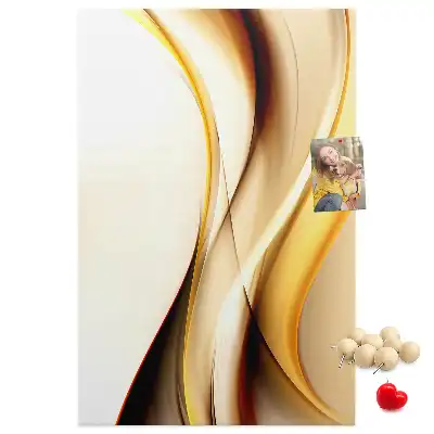 Tableau affichage liège Abstraction avec une vague dorée