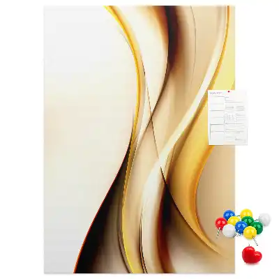 Tableau affichage liège Abstraction avec une vague dorée