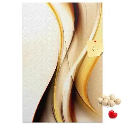 Tableau affichage liège Abstraction avec une vague dorée