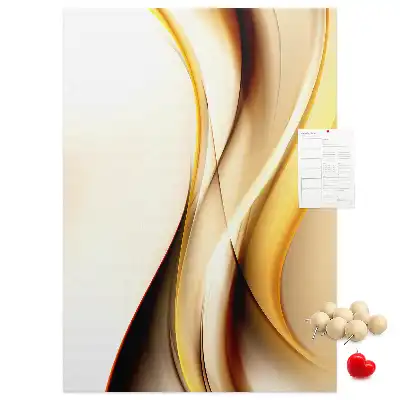 Tableau affichage liège Abstraction avec une vague dorée