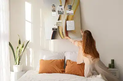 Tableau affichage liège Abstraction avec une vague dorée
